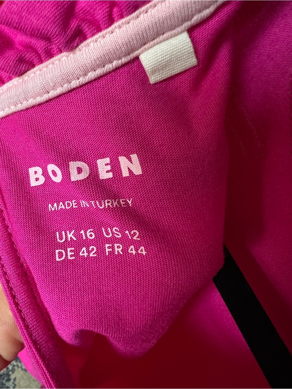 Boden Hot Pink Ruffle Supersoft Frill Cotton-Modal Blend Top women’s 12 - Picture 6 of 7